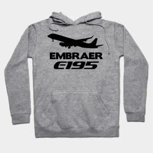 Embraer E195 Silhouette Print (Black) Hoodie